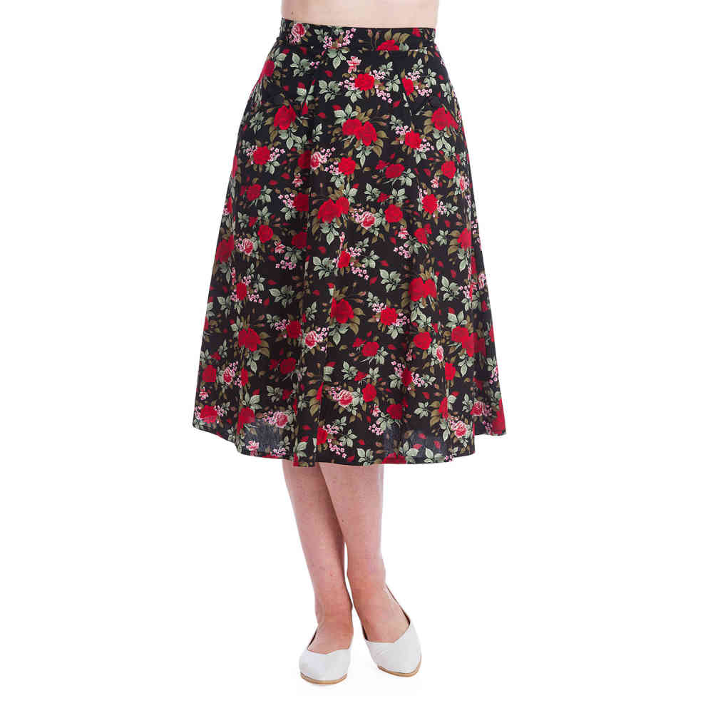 Dancing Days - ROSE GARDEN Langer Rock - Schwarz